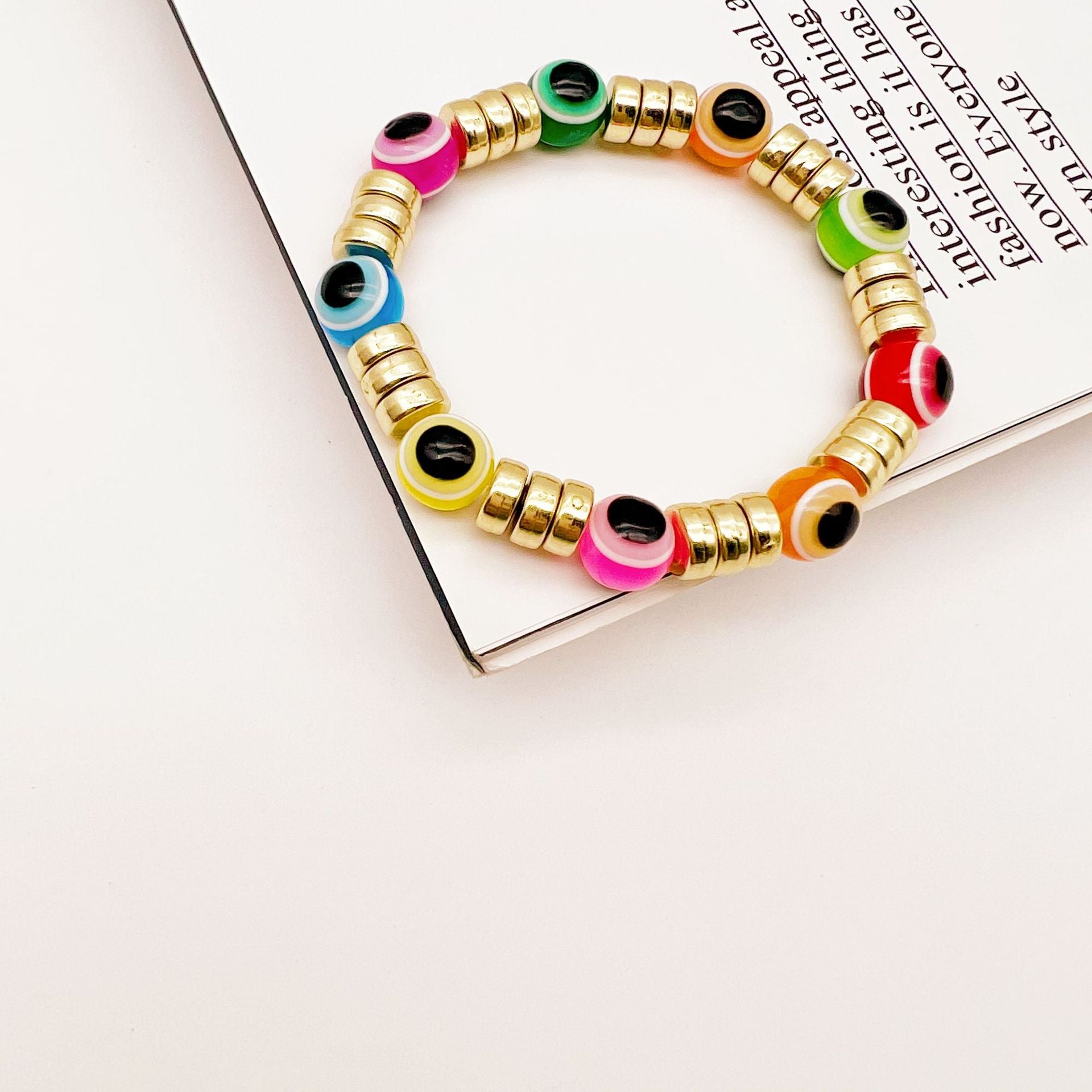 Pulseras Con Cuentas De Ojo De Diablo Chapado En Oro al por mayor